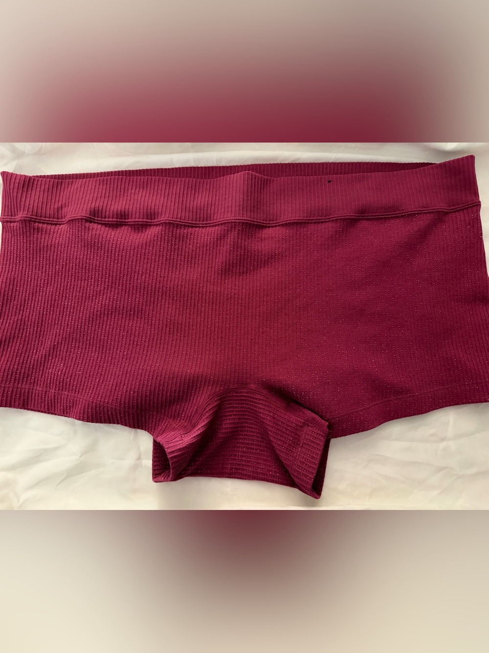 Torrid Curve Size 4 Burgundy Sparkle Ribbed Seamless Shortie